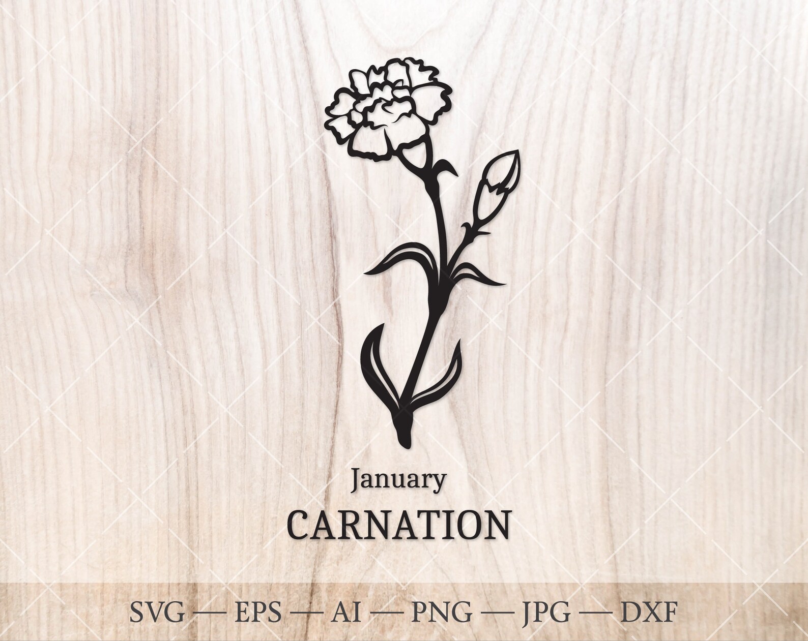 Carnation SVG January Birth Flower SVG. Birth Month Flower Etsy UK