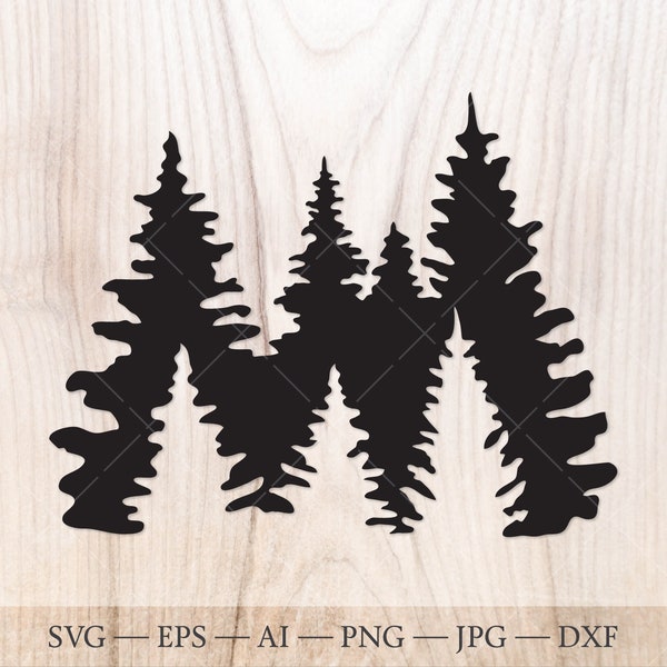 Forest SVG, treeline silhouette SVG Cut File. Pine tree svg, Woods svg. Forest Tree Silhouette SVG, Outdoors svg. Evergreen forest svg