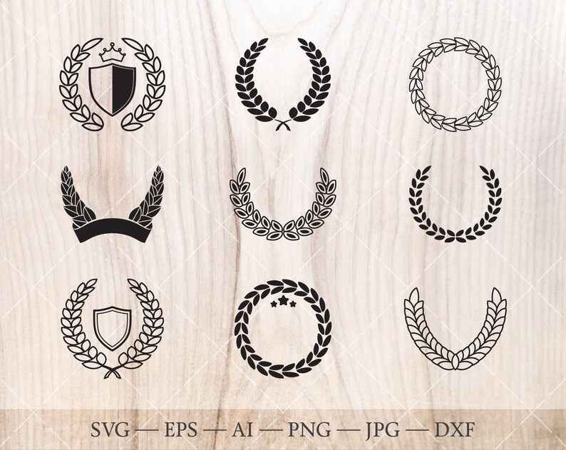 Download Laurel leaf wreath SVG. Laurel branches with shield ...