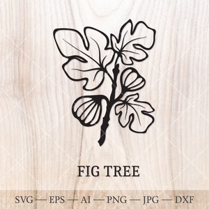 Feigenbaum SVG. Geburtsbäume SVG. Geburtsmonat Baum Umrisszeichnung. Geburtstag Blumen Clipart, Geburtsbaum Clipart