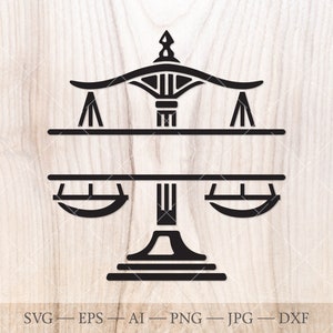 Gerechtigkeit Waage Monogramm Rahmen svg, Gerechtigkeit Split Namen Rahmen SVG, Gesetz Waage Monogramm geschnitten Datei, Waage der Gerechtigkeit svg, Anwalt, Anwalt svg
