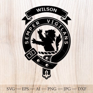 Wilson crest badge SVG, Scottish clan svg, Family crest svg. Coat of arms svg. Heraldic scottish belt with buckle SVG. Clan crest svg