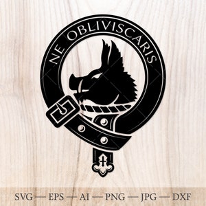 Insigne écusson Campbell SVG, svg du clan écossais, écusson familial svg. Armoiries svg. Ceinture héraldique écossaise avec boucle SVG. Emblème du clan svg