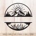 Mountain, Sun, Lake and Forest Monogram SVG, Forest Split Name Frame ...