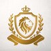 Щит со львом, короной, лавровым венком SVG. Логотип семейного герба ...