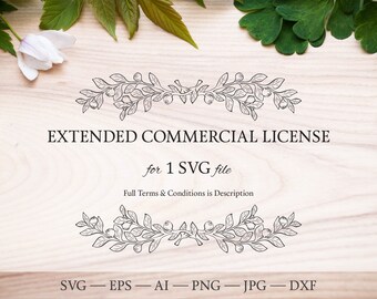 Uitgebreide commerciële licentie voor 1 SVG-ontwerp van MartaSVGDesigns