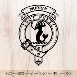 Insigne de crête de Murray SVG, svg de clan écossais, svg de crête de famille. Armoiries svg. Ceinture écossaise héraldique avec boucle SVG. Crête de clan svg