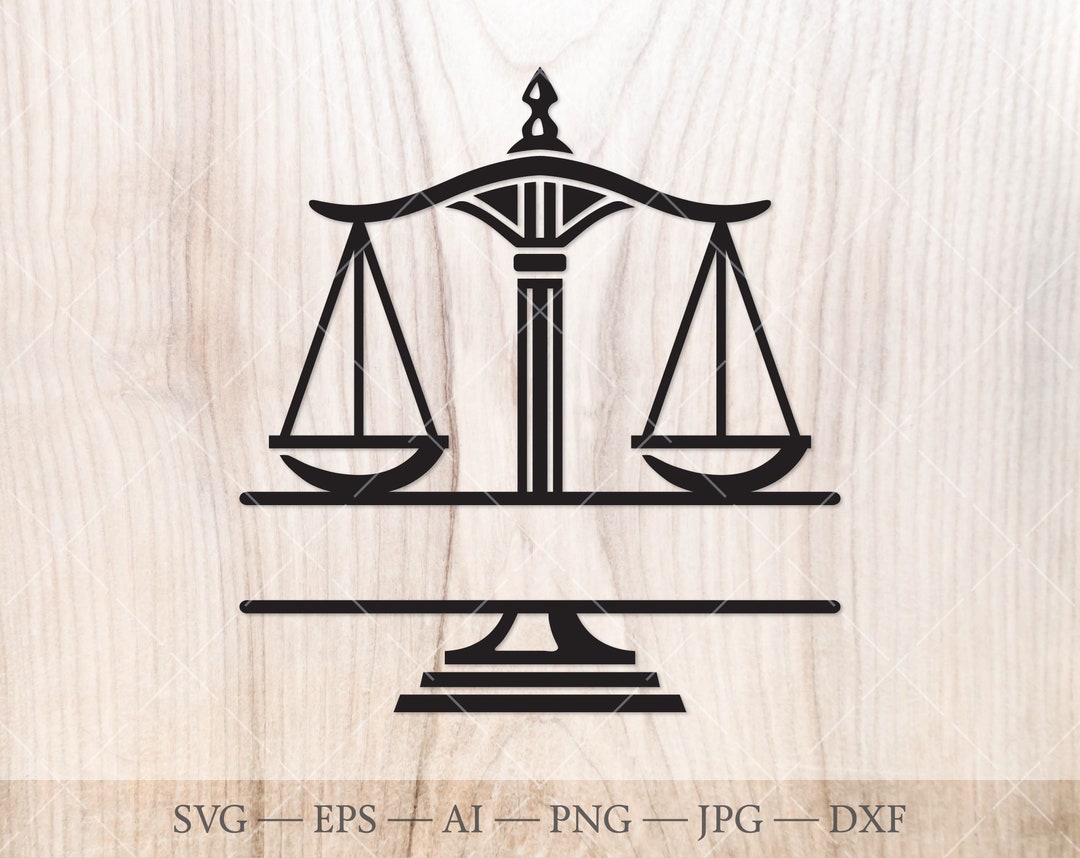 Justice Scales Split Monogram Frame Svg, Justice Split Name Frame SVG