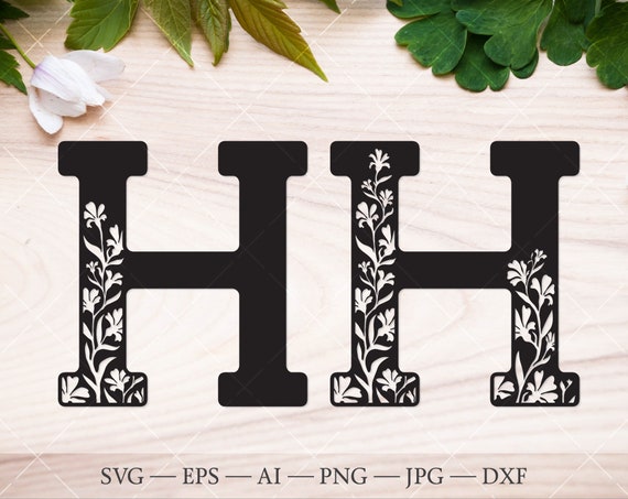 Download Initial Svg H Floral Letter Svg Flower Wedding Monogram Etsy