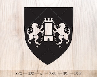Family Crest Shield SVG | Knight Heraldry Clipart (Digital Download)