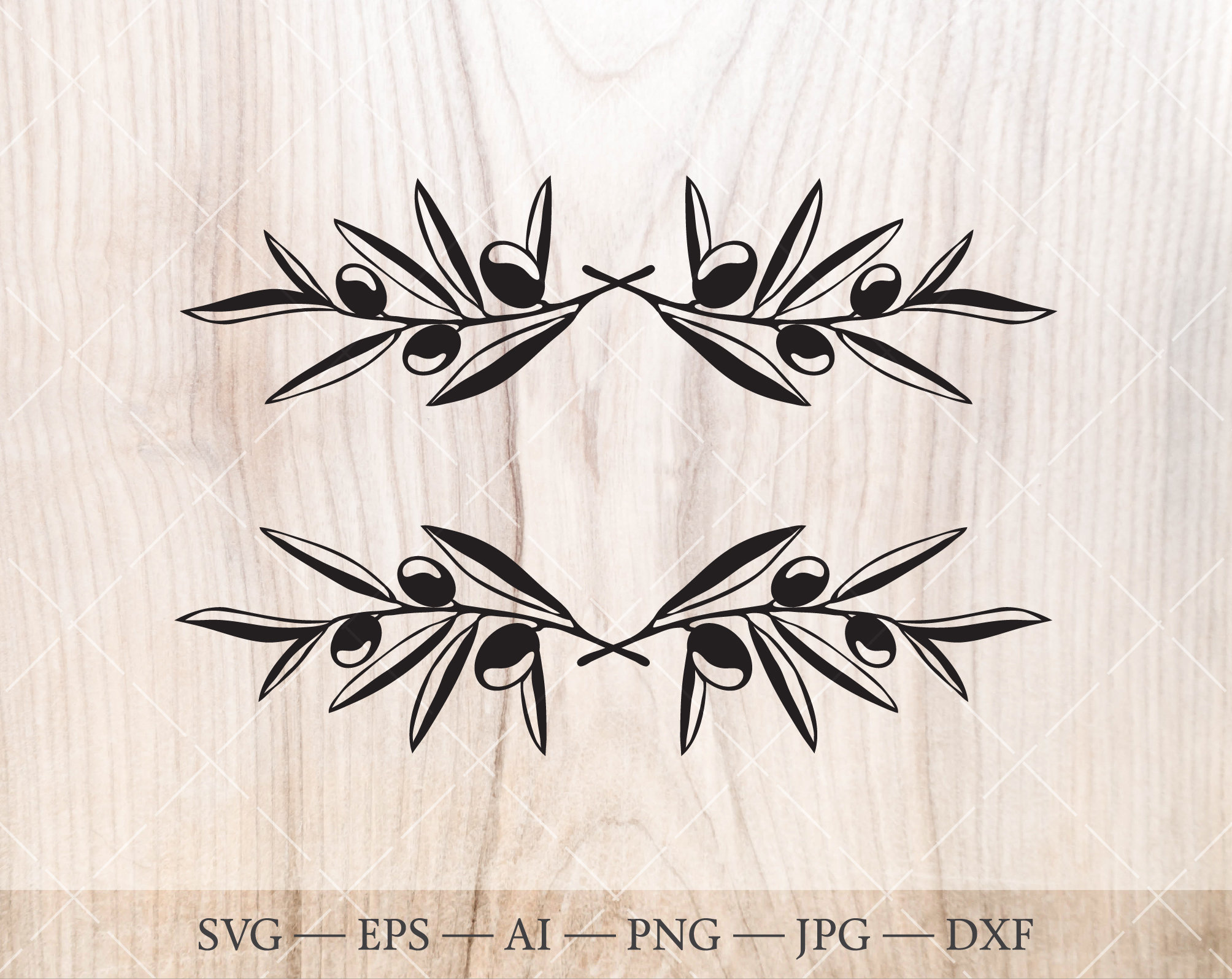 Olive branches SVG. Olive leaf wreath SVG. Etsy
