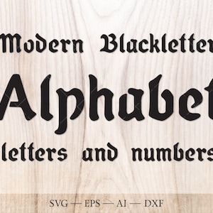 モダンなブラックレター SVG アルファベット。モダンなゴシック文字 SVG バンドル。古い英語の文字と数字。中世の文字 SVG