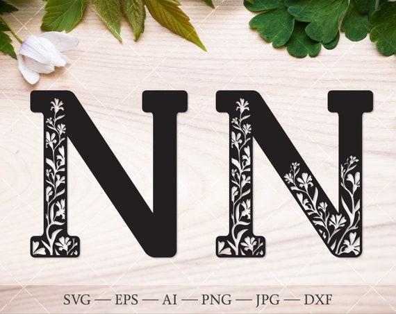 Download Initial Svg N Floral Letter Svg Flower Monogram Svg For Etsy