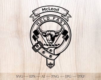 McLeod Crest SVG, skotsk klanmärke, vapensköld (digital nedladdning)