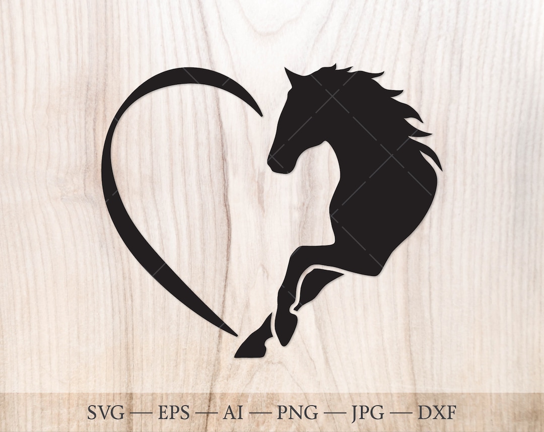 Horse Heart SVG, Horse Name Frame SVG, Horse Monogram Cut File. Horse
