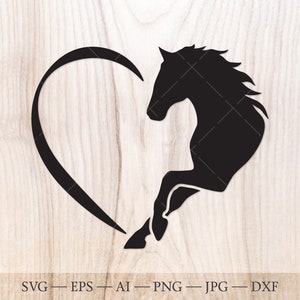 Paardenhart SVG, paard naam frame SVG, paard monogram gesneden bestand. Paard liefde svg-illustraties, paardenhoofd svg, paardensport SVG, paard clipart