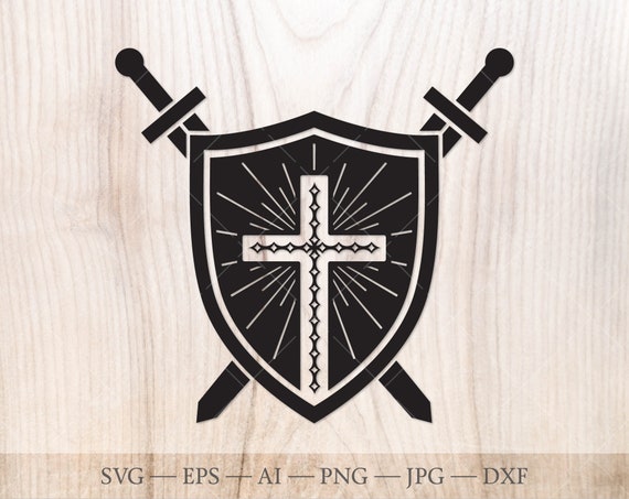 Shield With Cross and Crossed Swords SVG. Coat of Arms Svg Clipart. Family  Crest Logo. -  Norway