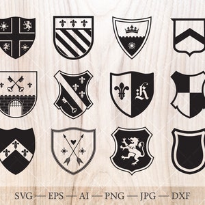 Family crest, shield SVG Set. Shield clipart. Coat of arms