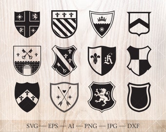 Family crest, shield SVG Set. Shield clipart. Coat of arms