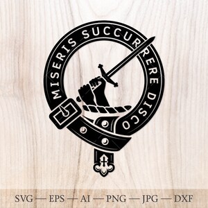 MacMillan crest badge SVG, Scottish clan svg, Family crest svg. Coat of arms svg. Heraldic scottish belt with buckle SVG. Clan crest svg