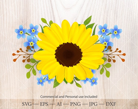 Download Sunflower Svg Sunflower Clipart Sunflower Bouquet Etsy