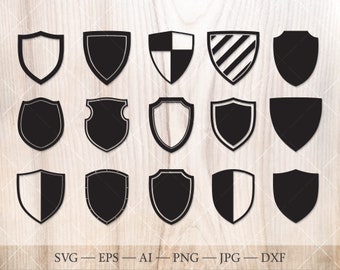 Heraldry Shield SVG Set, Knight Shield Clipart (Digital Download)