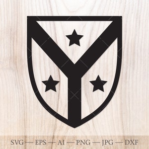 Cunningham Heraldry shield SVG. Knight shield clipart.