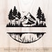 Mountain, Lake and Forest Monogram SVG, Forest Split Name Frame SVG Cut ...