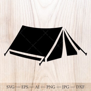 Archivo de corte SVG de tienda de campaña. Silueta de tienda SVG, Campamento svg. Camping SVG clipart, senderismo svg, al aire libre svg,