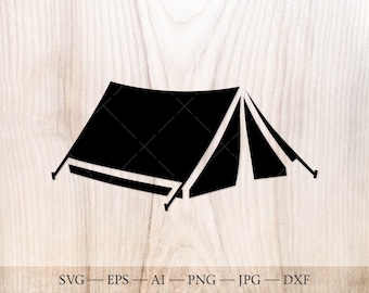 Camping Tent SVG Cut File, Outdoors Silhouette Clipart (Digital Download)