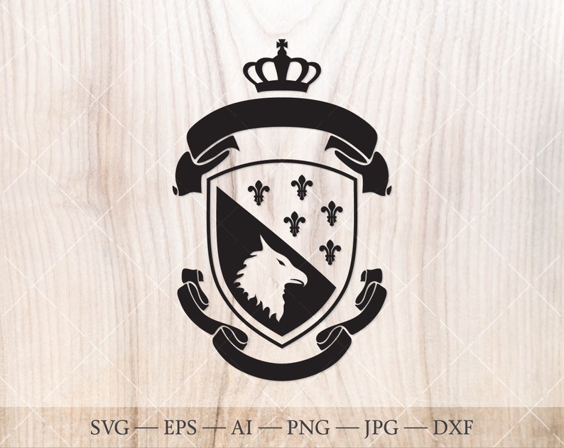 Download Coat of arms svg. Family crest logo. Shield with griffin ...