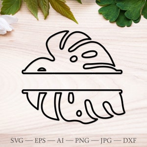 Monstera Monogram Monstera Svg, Monstera Monogram SVG. Monstera Leaf SVG Cutting File ...