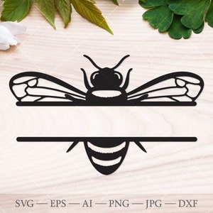 Honeybee svg, Bee monogram SVG. Honey bee svg. Split monogram svg, monogram frame svg, bee frame svg, beekeeper svg