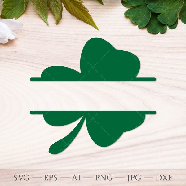Clover monogram frame SVG, Clover Leaf SVG, shamrock clover frame svg. St Patricks day SVG