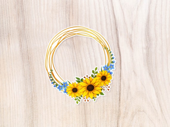 Download Free Boho Sunflower Wreath Svg Sunflower Clipart Floral Frame Etsy SVG Cut Files