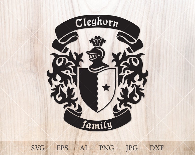 Cleghorn Family Crest SVG. Coat of Arms Svg. Heraldic Shield Etsy