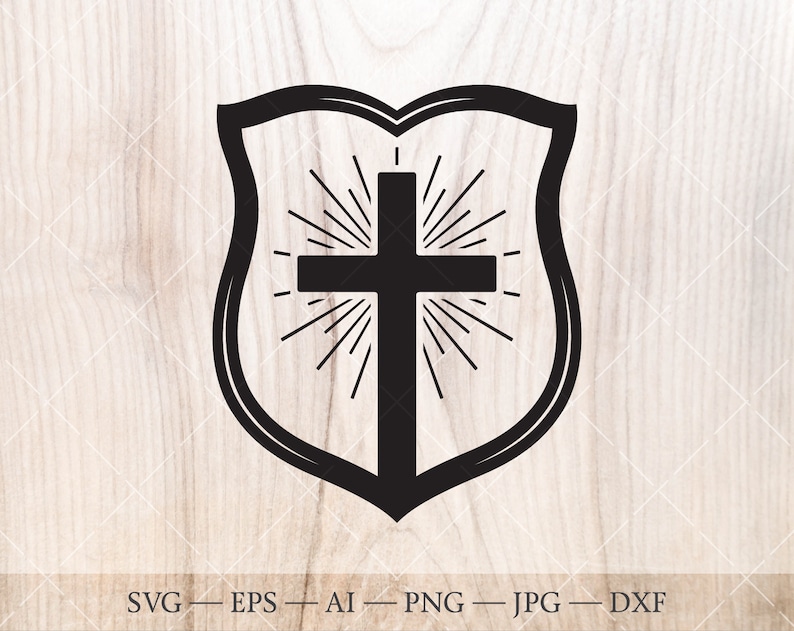 Shield with cross SVG. Coat of arms clipart. Christian Cross | Etsy