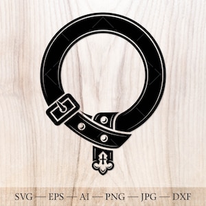 Svg de clan écossais, svg de crête de famille. Armoiries svg. Ceinture écossaise héraldique avec boucle SVG.
