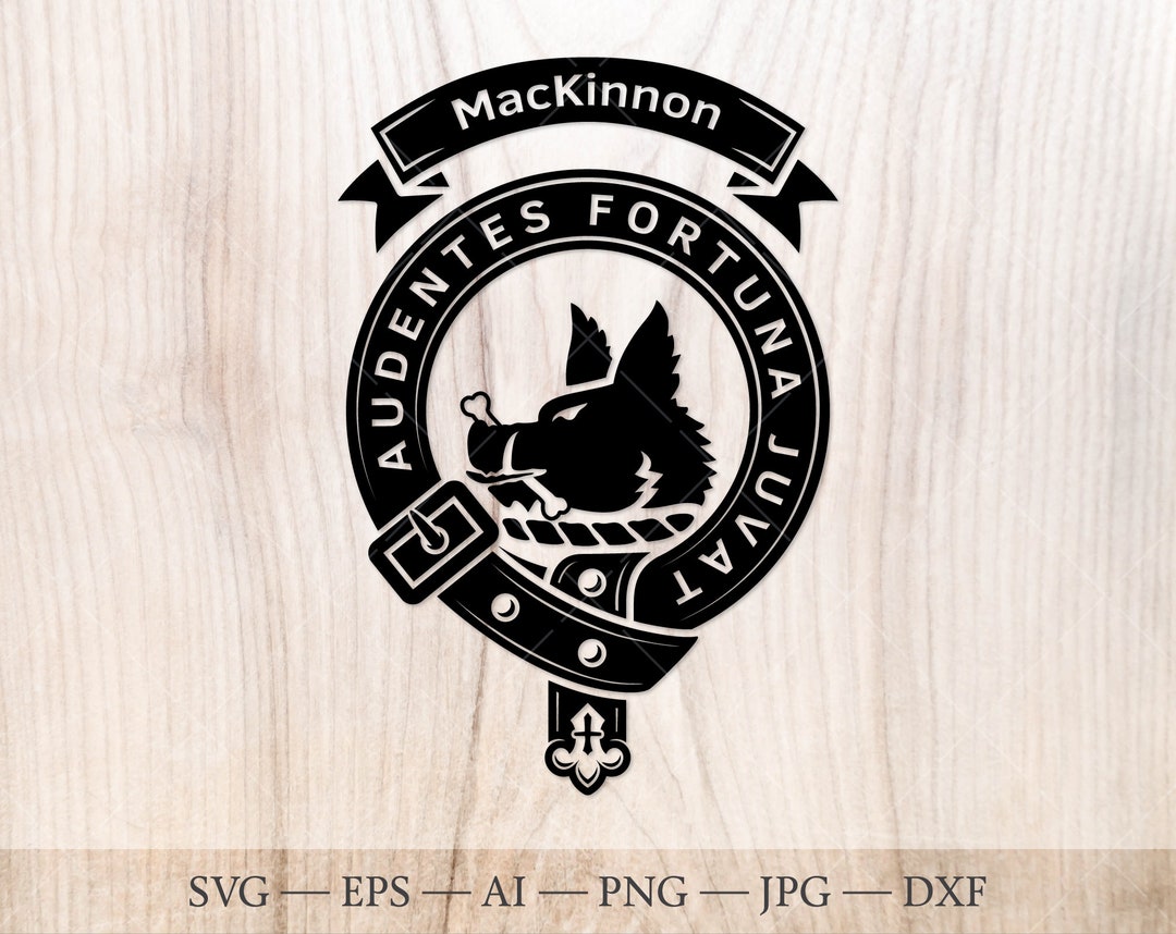 Mackinnon Crest Badge SVG With Boar, Scottish Clan Svg, Family Crest