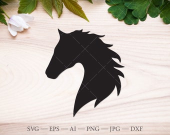 Stallion Head SVG, Equestrian Silhouette Cut File (Digital Download)