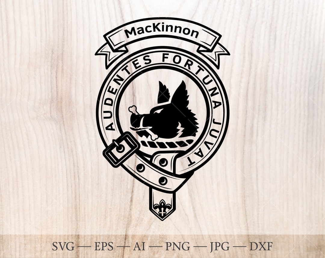 Mackinnon Crest Badge SVG With Boar, Scottish Clan Svg, Family Crest
