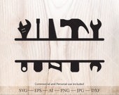 Split tools monogram SVG. Repair tools svg, Carpenter svg. Cricut SVG cut file. Handyman svg, contractor svg