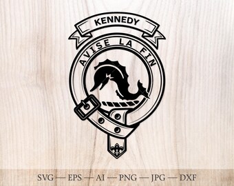 Kennedy-klanens vapensköld SVG, skotsk familjevapensköld (digital nedladdning)