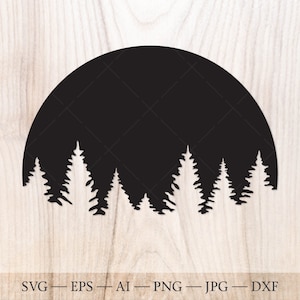 Foresta in formato SVG, silhouette treeline SVG File di taglio. Pino svg, Woods svg. Forest Tree Silhouette SVG, All'aperto svg. Foresta sempreverde svg