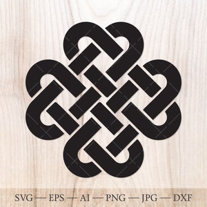 Quadruple Solomon Knot SVG, Endless Celtic Knot Svg, Eternity Infinity knot svg, sacred geometry svg.