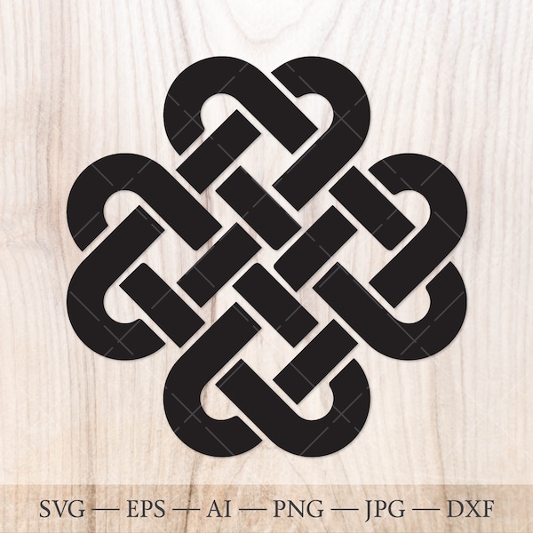 Quadruple Solomon Knot SVG, Endless Celtic Knot Svg, Eternity Infinity knot svg, sacred geometry svg.