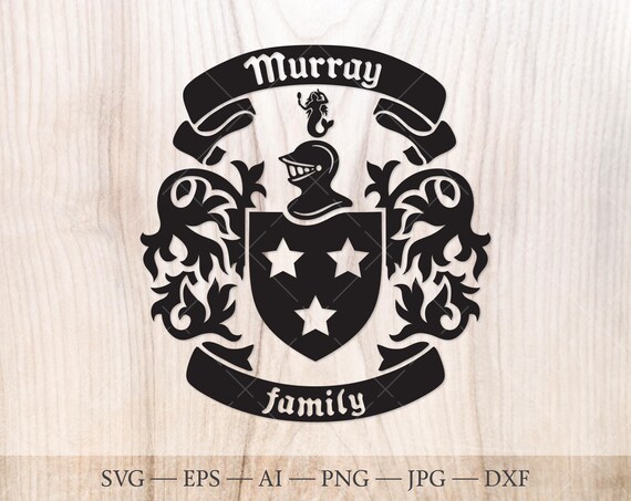 Murray Family Crest SVG – Heraldic Shield With Three Stars