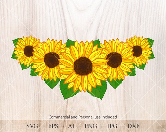 Download Sunflower Bouquet Svg Sunflower Clipart Floral Frame Wreath Etsy