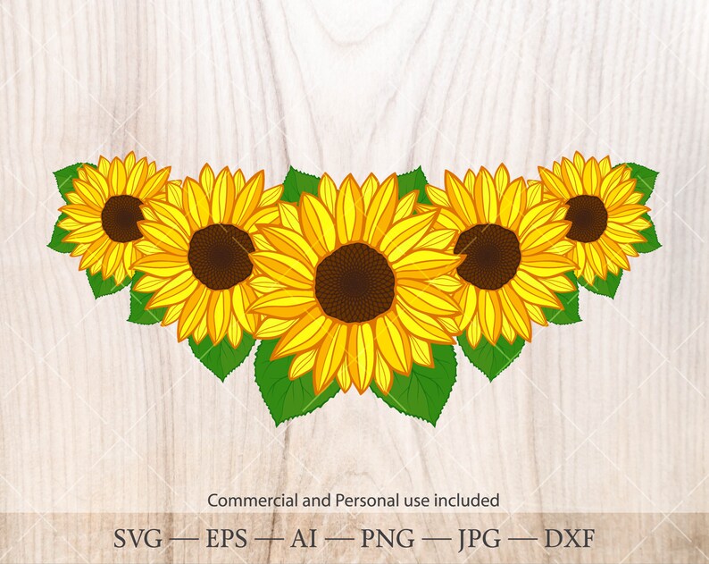 Download Sunflower bouquet SVG. Sunflower clipart. Floral frame ...