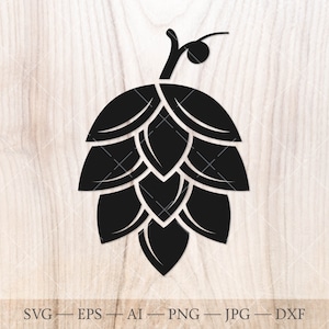Hops beer svg, Beer hops SVG, hops silhouette SVG. Craft beer svg, Beer ingredient clipart for brewery, Fathers Day gift, Oktoberfest design